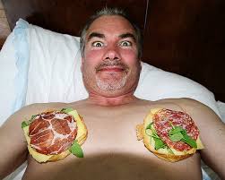 This is an actual picture of me resting after finishing the marathon...